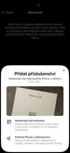 Skenování kartičky s Matter kódem