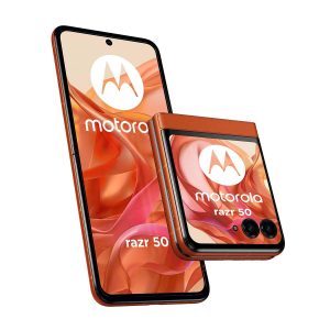 Motorola Razr 50 v oranžové barvě