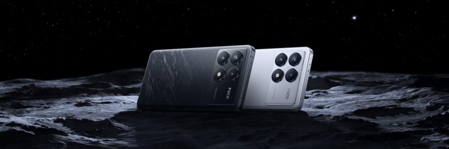 Smartphone Poco F6 v černé a bílé barvě
