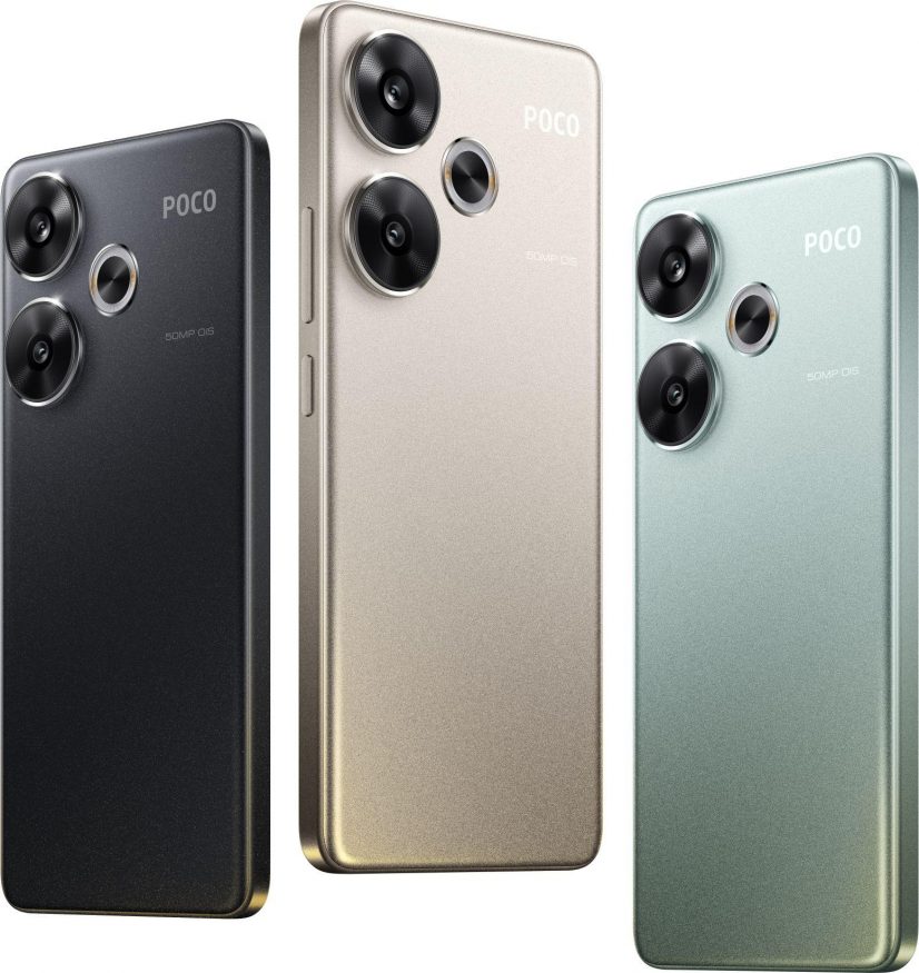 Smartphone Poco F6 ve třech barvách na tiskovém snímku