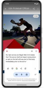 Vyhledávání informací o hře Pickleball