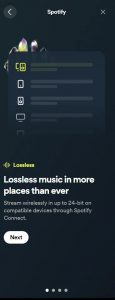 Bezztrátový poslech hudby na Spotify
