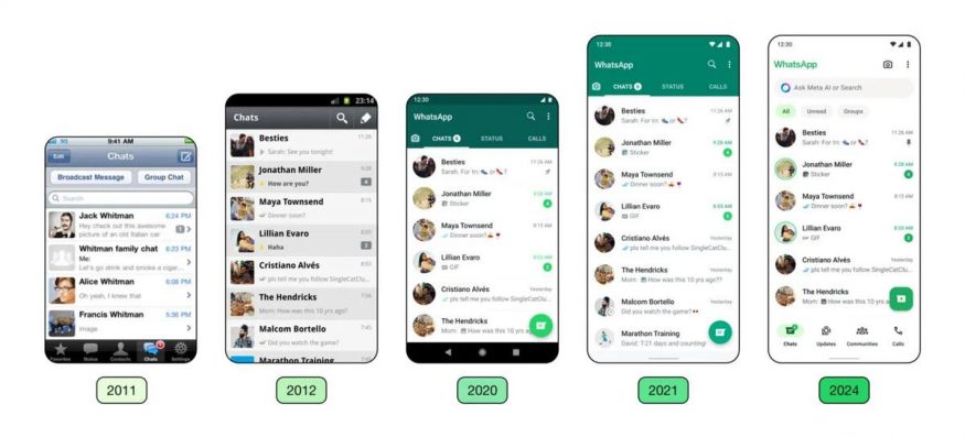 Historie změn aplikace WhatsApp