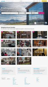 Webové stránky aplikace Airbnb v roce 2013