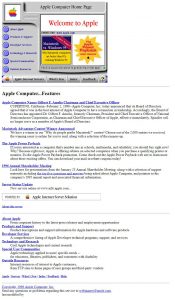 Webové stránky společnosti Apple z roku 1996
