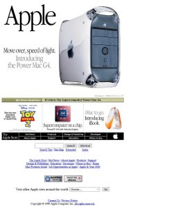 Webové stránky společnosti Apple z roku 1999