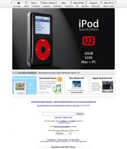 Webové stránky společnosti Apple z roku 2004