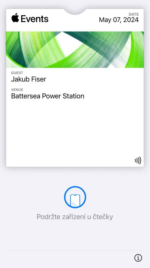 Vstupenka na akci v telefonu