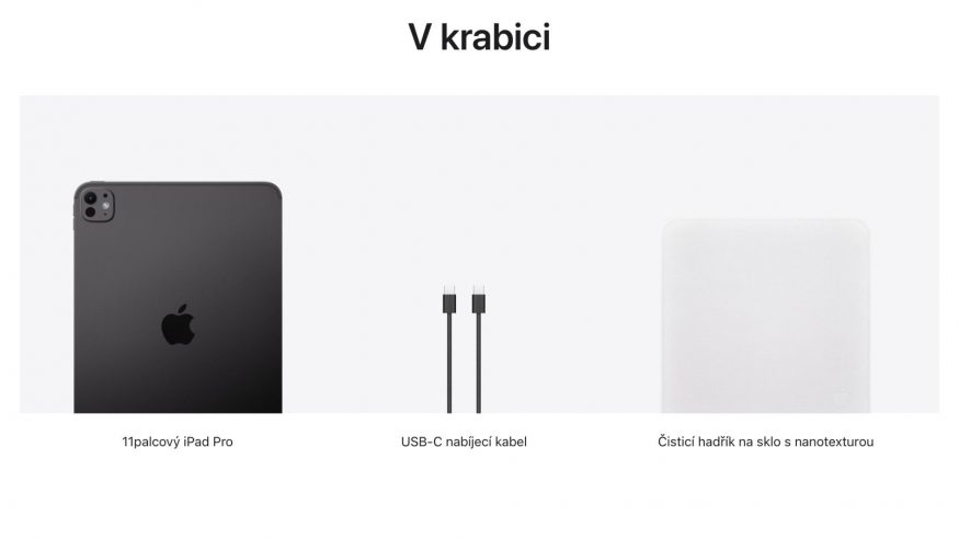 Originální Apple hadřík v balení iPadu Pro (2024)