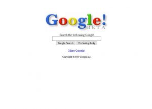 Webová stránka Google v roce 1999