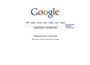 Webová stránka Google v roce 2005