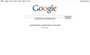 Webová stránka Google v roce 2007