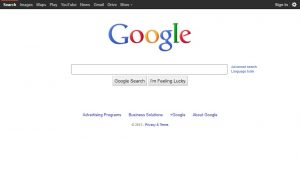 Webová stránka Google v roce 2013