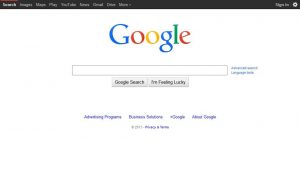 Webová stránka Google v roce 2014