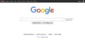 Webová stránka Google v roce 2015