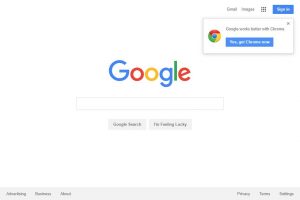 Webová stránka Google v roce 2016