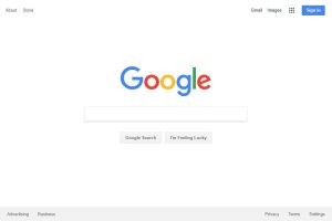 Webová stránka Google v roce 2017