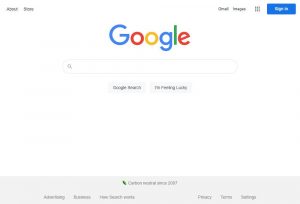 Webová stránka Google v roce 2022