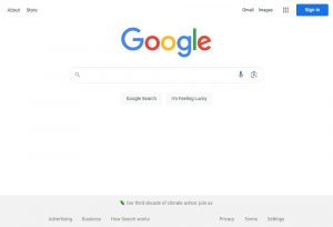 Webová stránka Google v roce 2023