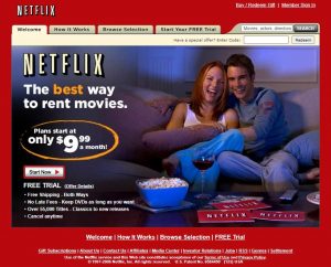 Webové stránky Netflixu v roce 2006