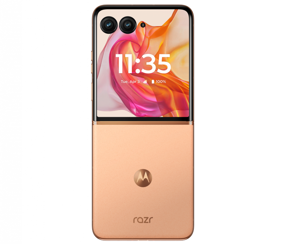 Smartphone Motorola Razr Ultra 50 v oranžové barvě