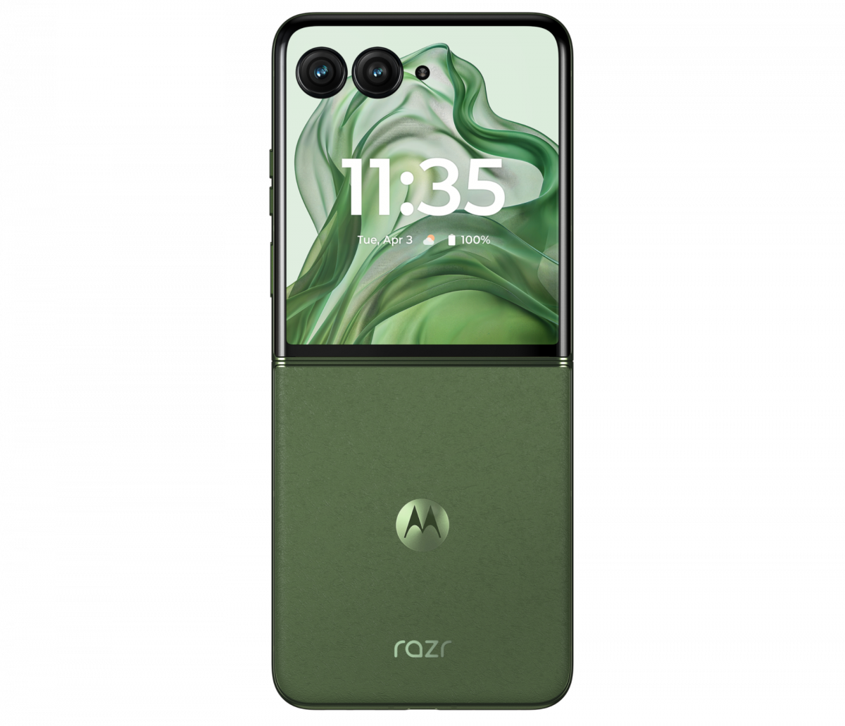 Smartphone Motorola Razr Ultra 50 v zelené barvě