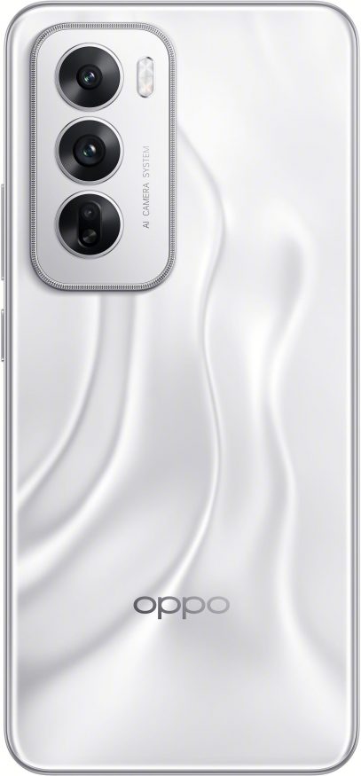 Oppo Reno 12 ve stříbrné barvě