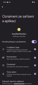 Aplikace AutoNotification bude potřebovat přístup k oznámením