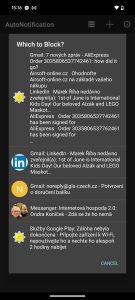 Krok 3: aplikace vám v seznamu ukáže aktivní notifikace, takže nemusíte nic vypisovat, jen zvolit