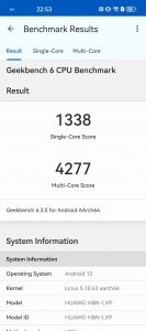 Výsledek Geekbench 6 ve standardním režimu