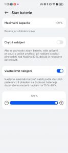 Líbila se mi možnost nastavit maximální úroveň nabití