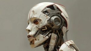 Hlava humanoidního robota (ilustrační obrázek)