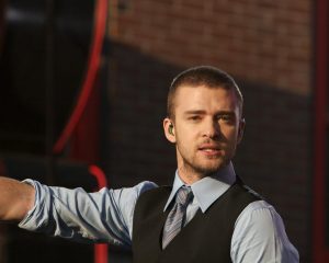 Zpěvák Justin Timberlake během vystoupení