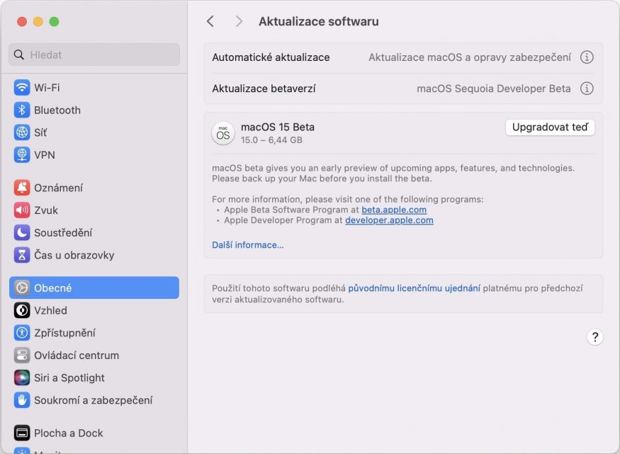 První vývojářská beta verze macOS 15 Sequoia je dostupná ke stažení První vývojářská beta verze macOS 15 Sequoia je dostupná ke stažení