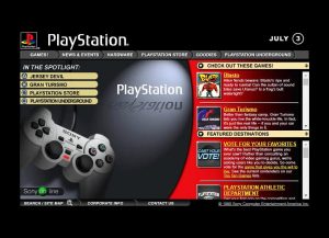 Webové stránky PlayStationu v roce 1998