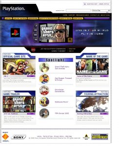 Webové stránky PlayStationu v roce 2004