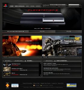 Webové stránky PlayStationu v roce 2006