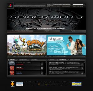 Webové stránky PlayStationu v roce 2007
