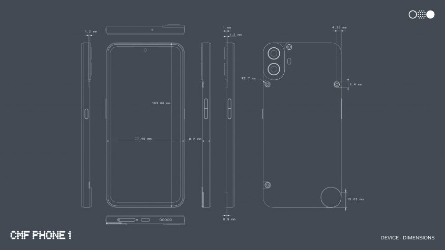 Schéma krytu pro CMF Phone 1 Schéma krytu pro CMF Phone 1