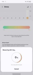 Předpokládané funkce prstenu Galaxy Ring z aplikace Samsung Health