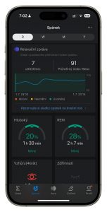 Screenshot aplikace Amazfit Zepp