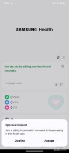 Sdílení rodinného zdraví v aplikaci Samsung Health