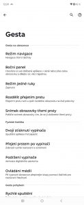 Všechna gesta a zkratky najdete v menu pohromadě