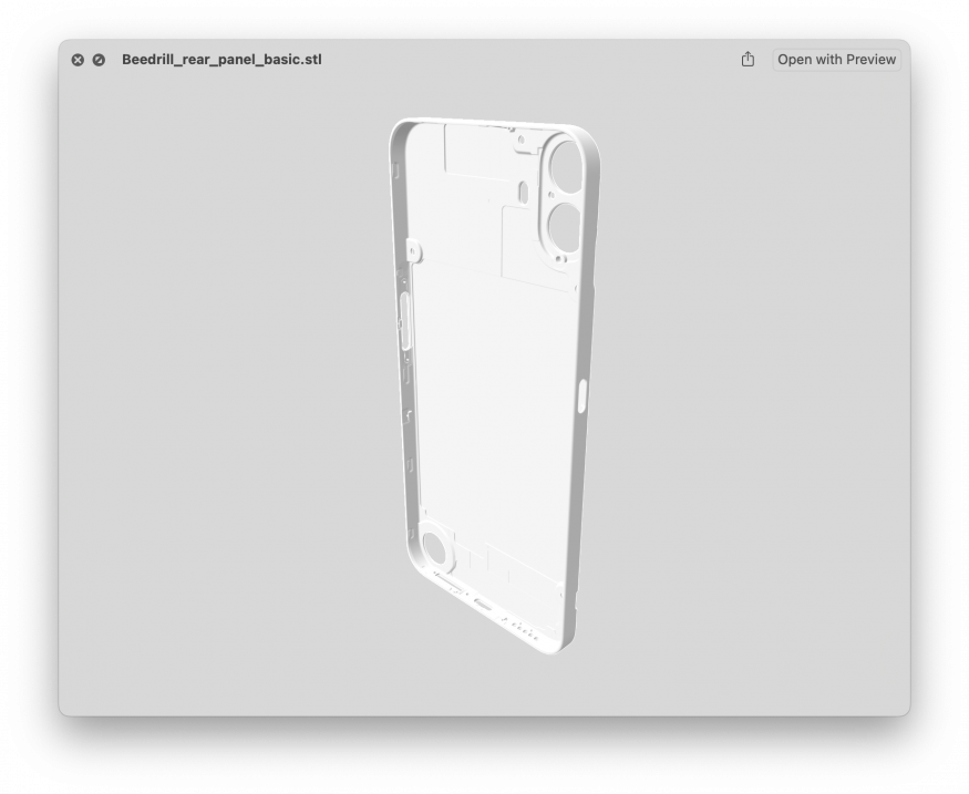 cmf phone zada 3D model zadního krytu pro CMF Phone 1