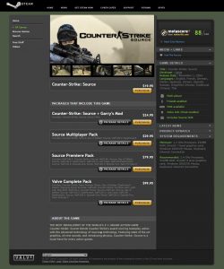 Webové stránky hry Counter-Strike z roku 2007