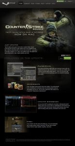 Webové stránky hry Counter-Strike z roku 2010
