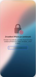 Uzamčený iPhone při zrcadlení