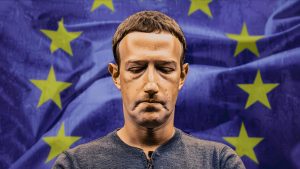 Mark Zuckerberg s vlajkou Evropské unie
