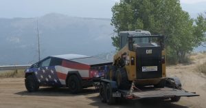 Cybertruck test při tahání