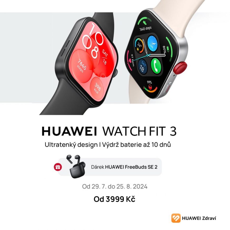 Chytré hodinky Huawei Watch Fit 3 na propagačním snímku